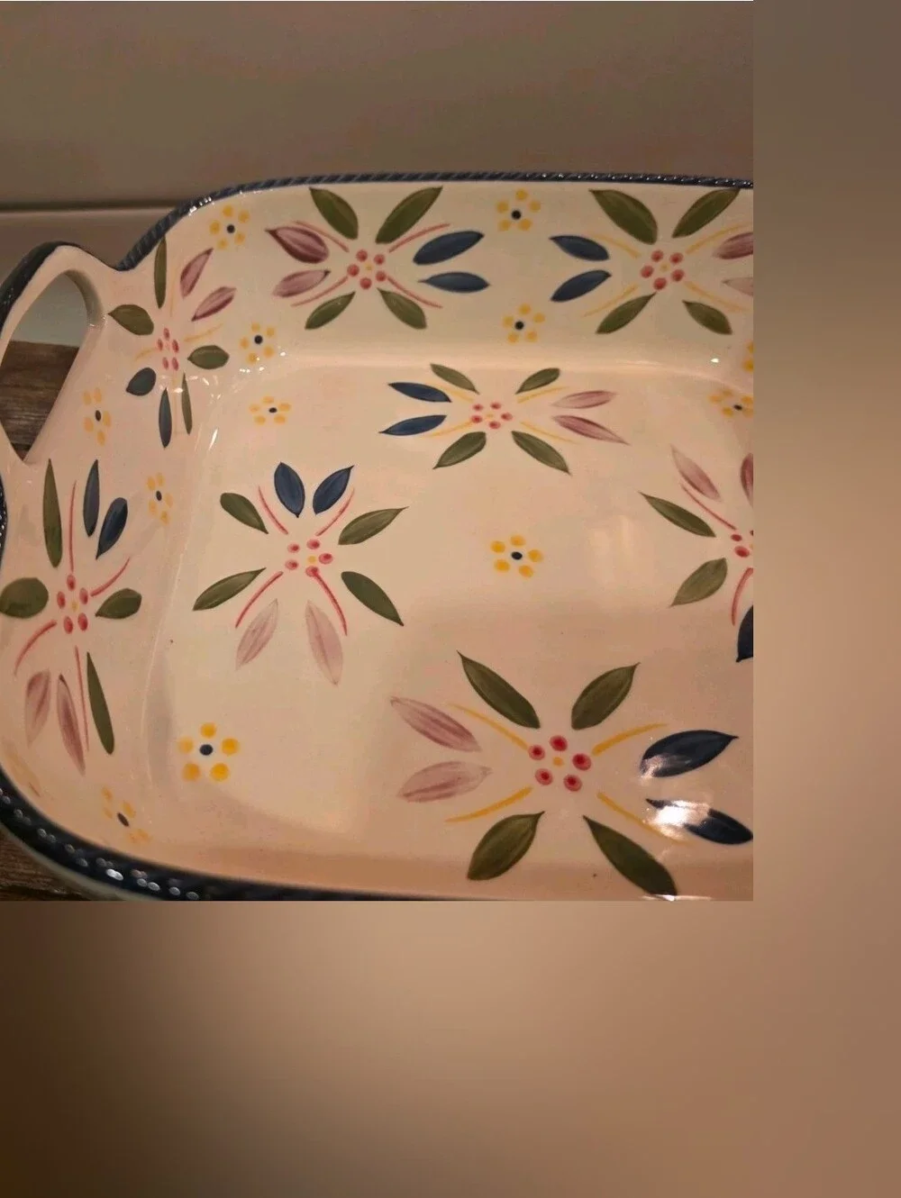 Temp-tations Old World Confetti 2.5 Quart Square Handled Baking/serving Dish